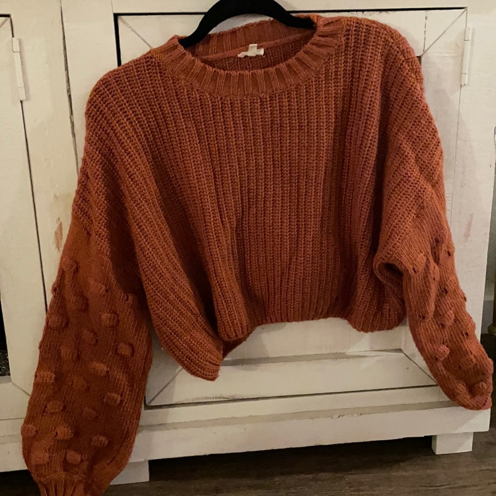 Rust color cropped sweater